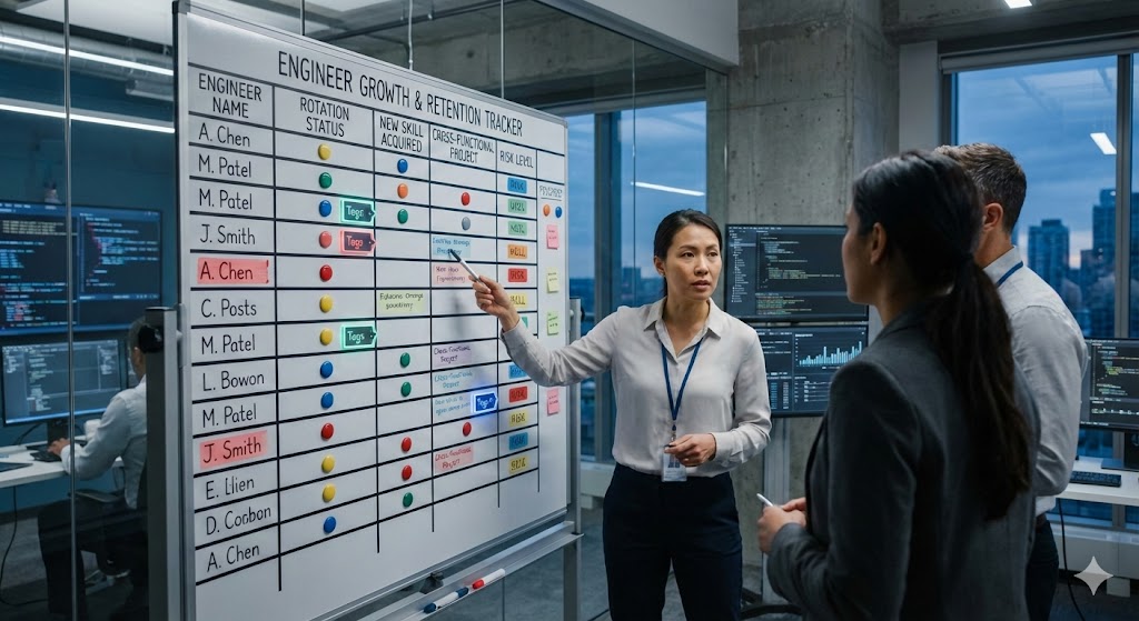 Retention Illusion Illustration: The Difference Between Fake Loyalty and Real Engagement in Engineering Teams